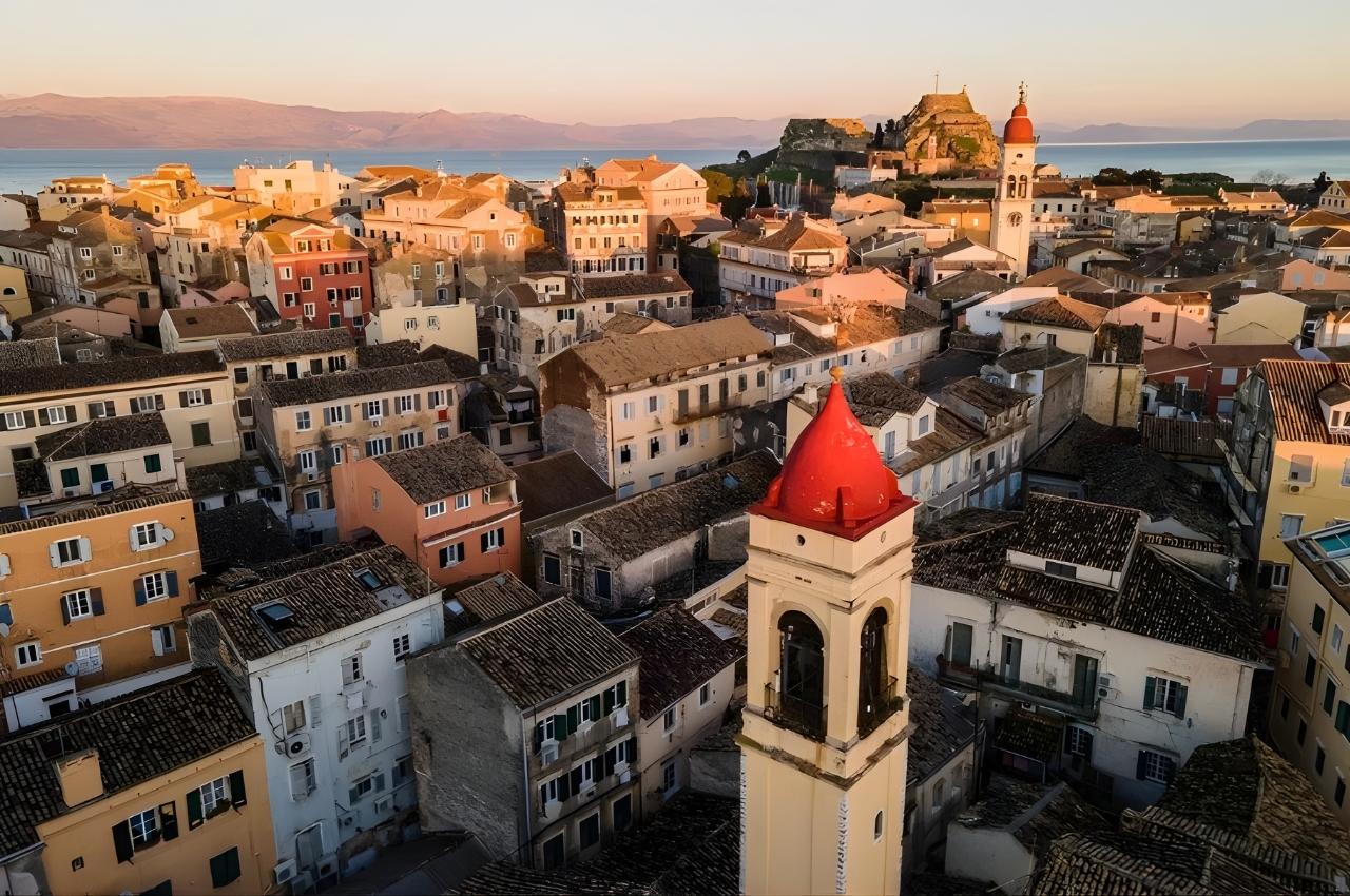 Winter Corfu Old Own aerial